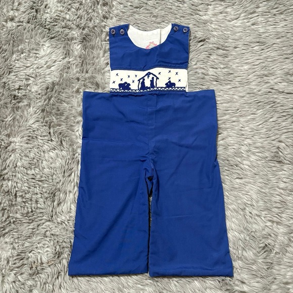 Boutique Plus Other - Smocked‎ A Lot Boutique Longall Nativity Scene Embroidered Baby 9 Months Unisex